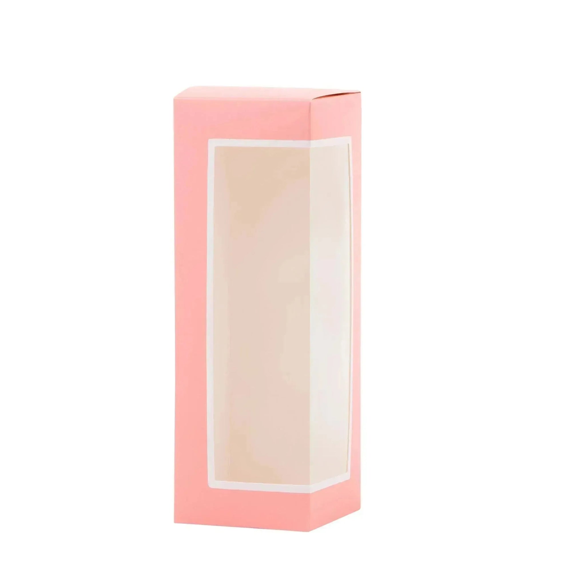 Pink Decorative Pastry Boxes with Window 3.15 x 3.15 x 9.25 inch Treat Boxes Pack of 12