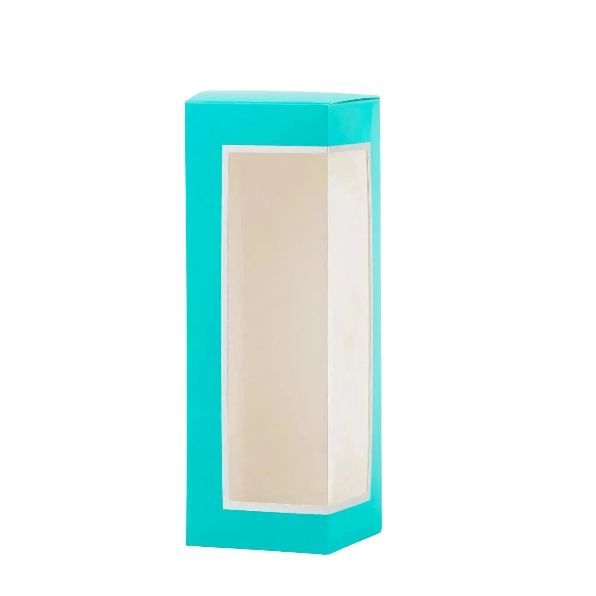 Teal Decorative Pastry Boxes with Window 3.15 x 3.15 x 9.25 inch Treat Boxes Pack of 12