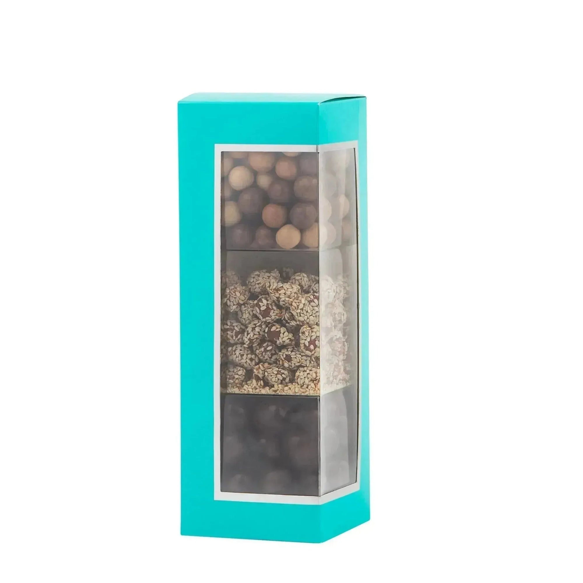 Teal Decorative Pastry Boxes with Window 3.15 x 3.15 x 9.25 inch Treat Boxes Pack of 12