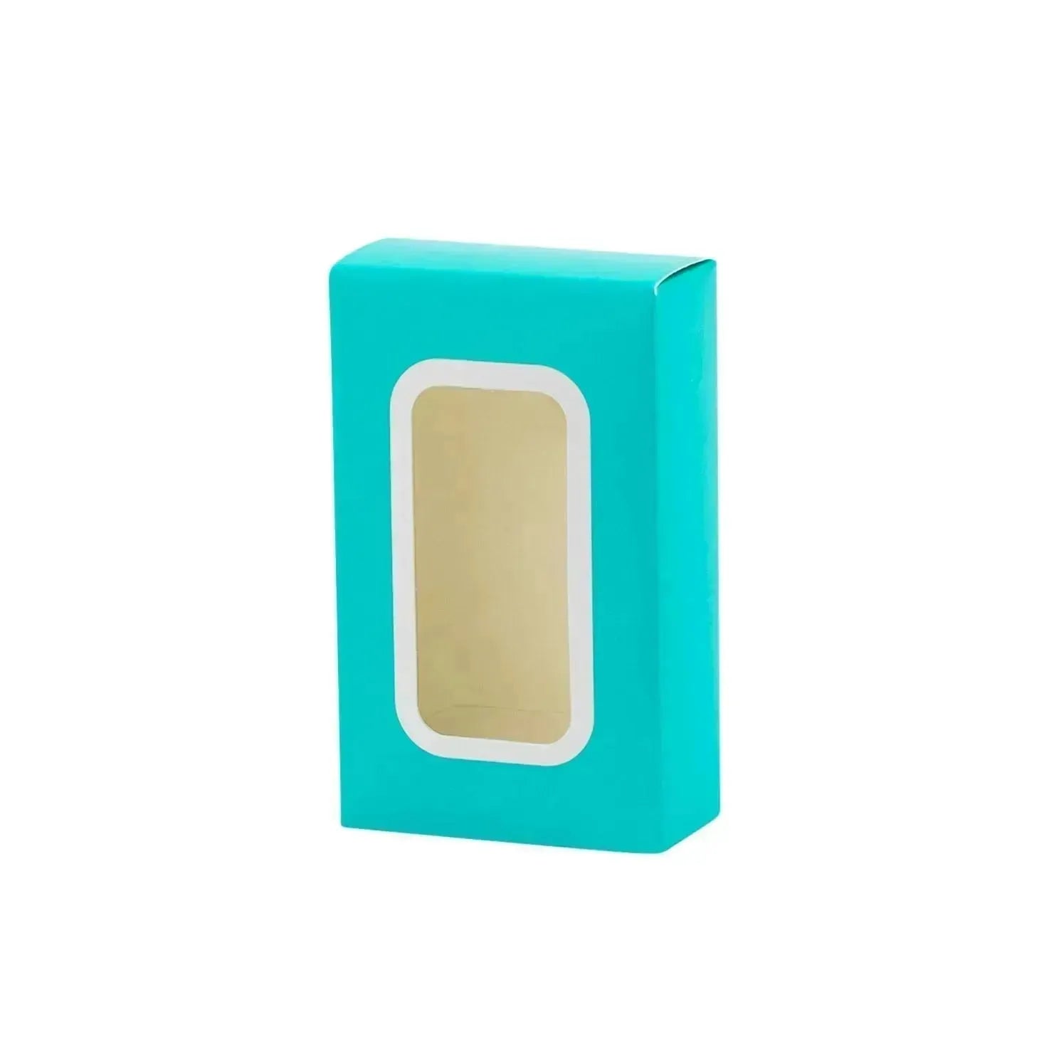 Teal Party Favor Boxes Decorative Pastry Boxes with Window 2.25x1.125x3.75 Inch Treat Boxes 24 pack