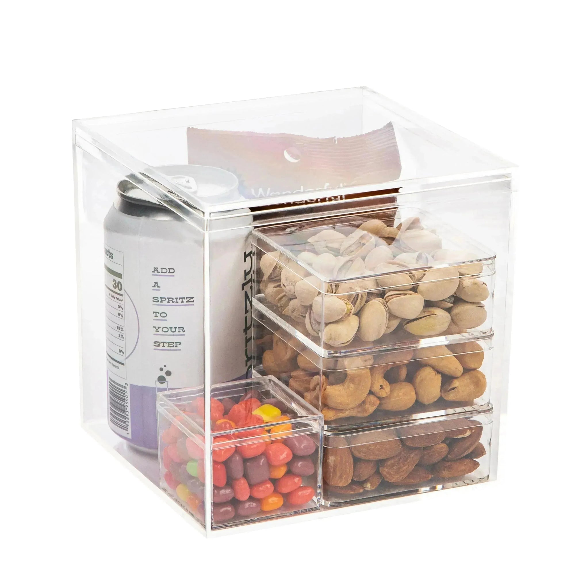 Clear Acrylic Boxes with Lid 5.875x5.875x5.875 Inches Pack of 2 Boxes, Gift Box and Treat Box. Lucite Cube Display Boxes with Lid