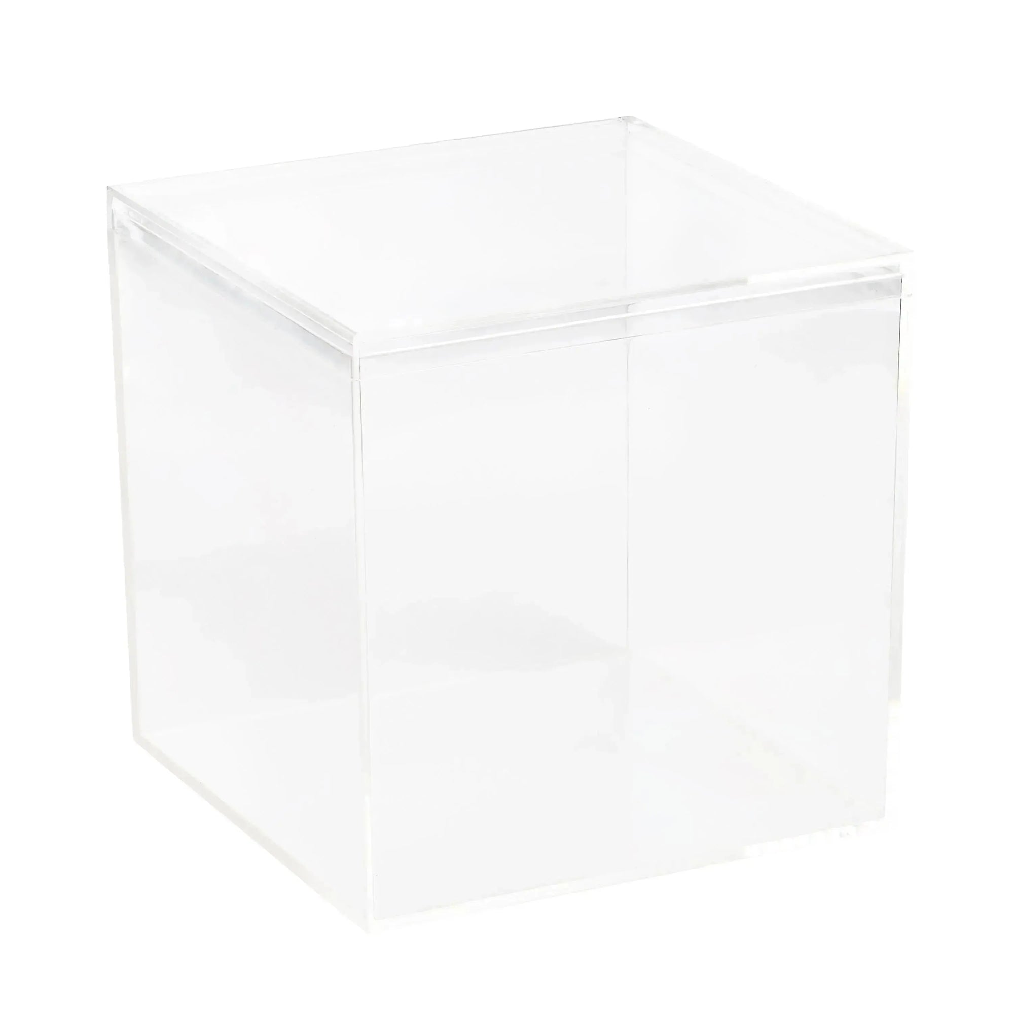 Clear Acrylic Boxes with Lid 5.875x5.875x5.875 Inches Pack of 2 Boxes, Gift Box and Treat Box. Lucite Cube Display Boxes with Lid