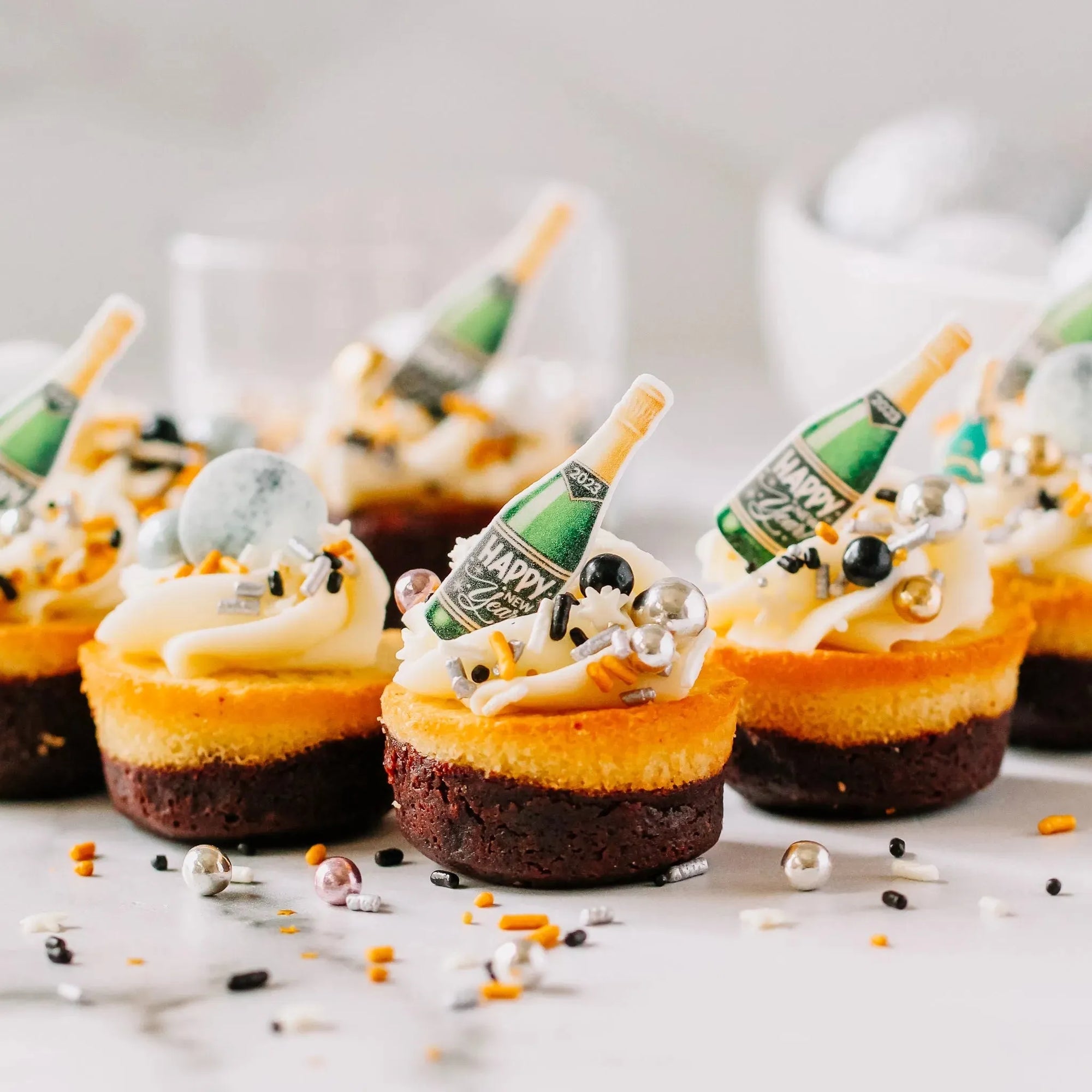 Sprinkle Pop Pop The Champagne Edible Cupcake Toppers