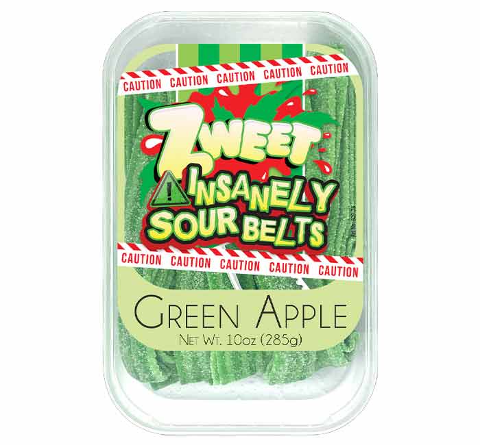 Zweet Insanely Sour Green Apple Belts: 6-Piece Box