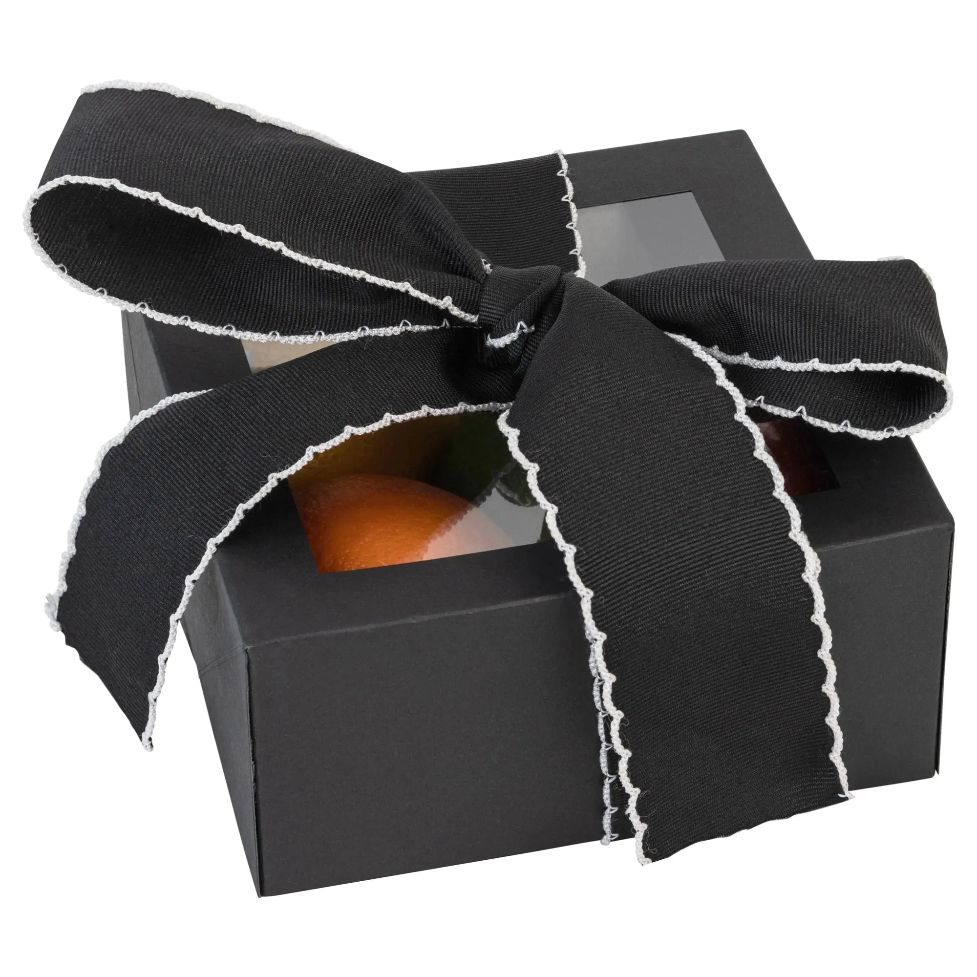 Square Bakery Boxes with window 16 Pack Black 6X6X3"