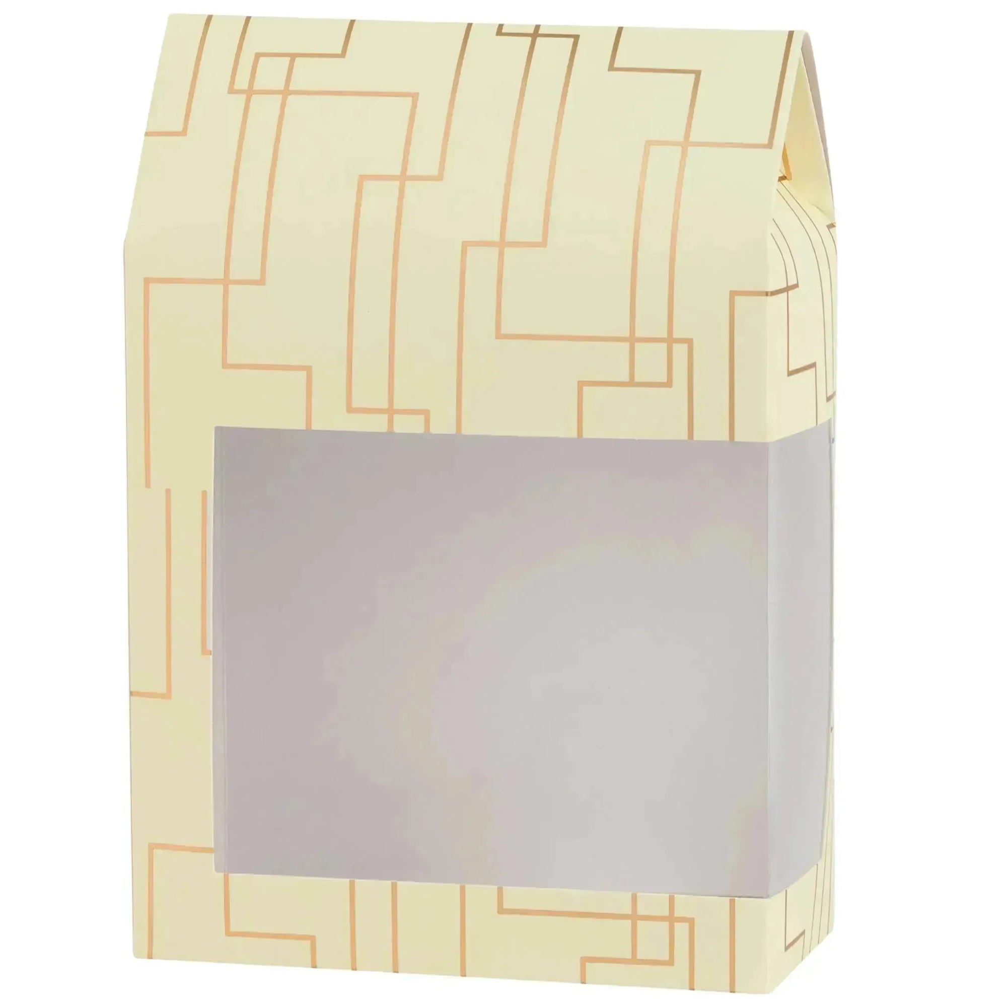 Tall Paper Boxes With Window Cream Color 8X5.5X2.5 Gift Boxes 16 Pack