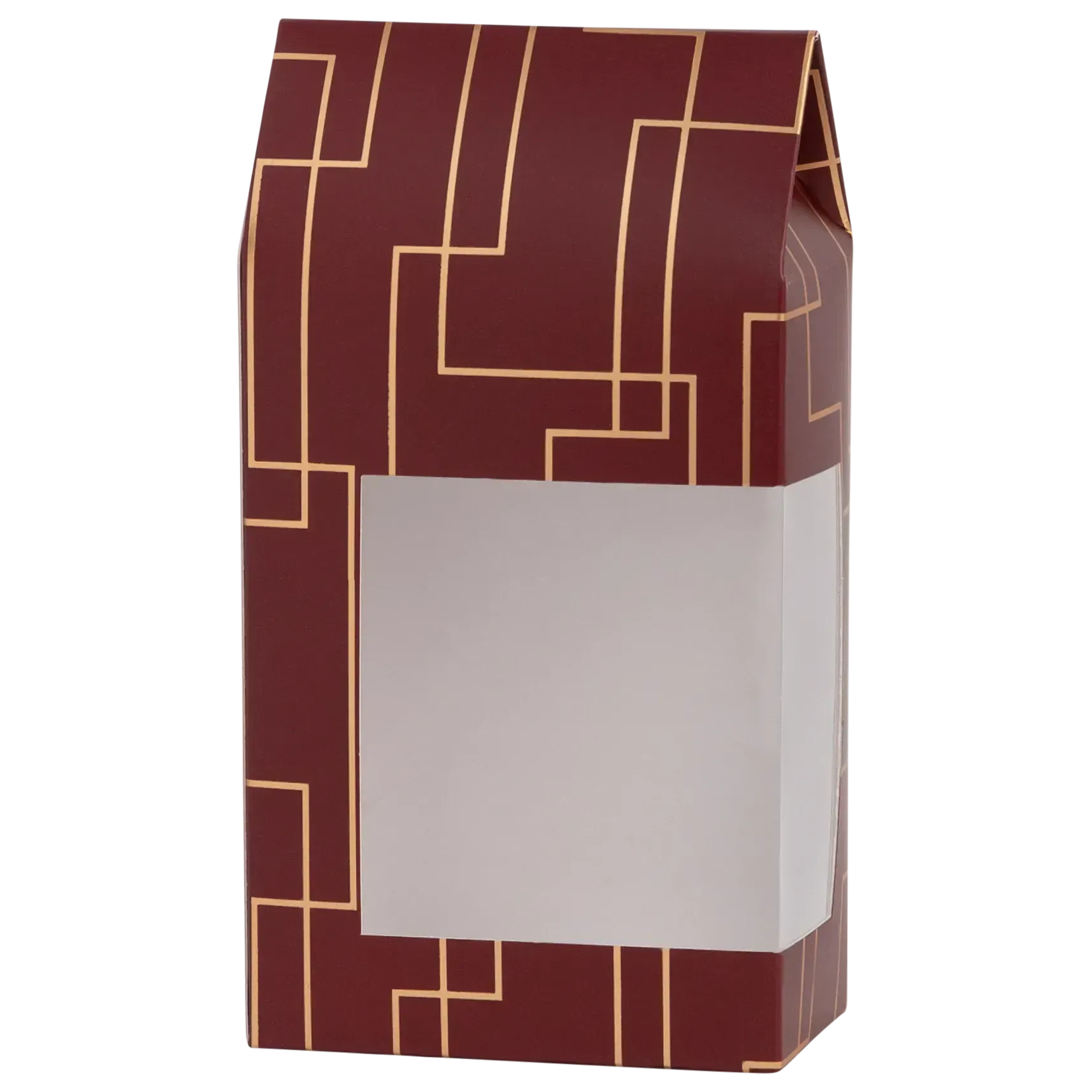 Tall Paper Boxes With Window Red 6.75X3.5X2" Gift Boxes 16 Pack