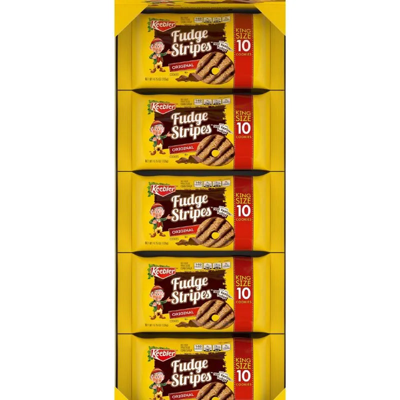 Keebler Fudge Stripes King Sized Cookies: 10-Piece Box