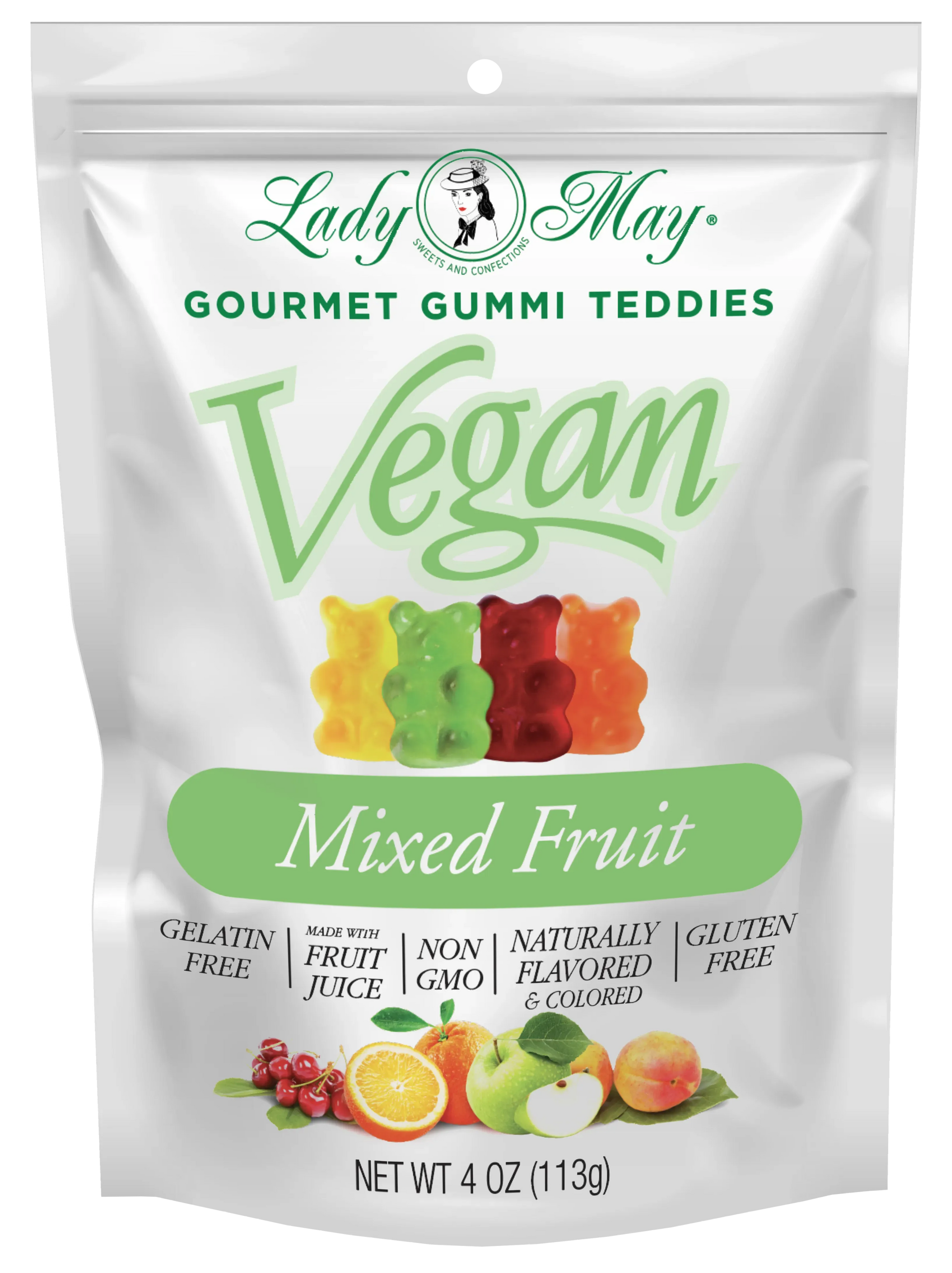 Lady May Sweets Vegan Gourmet Mixed Fruit Gummi Teddies