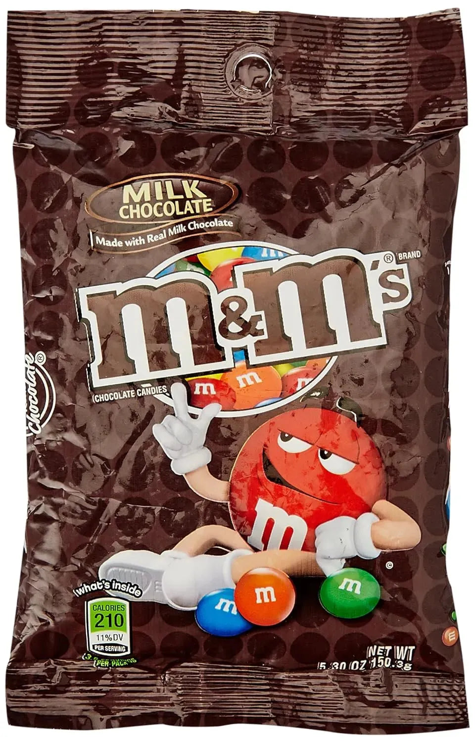 Milk Chocolate M&M's Candy Peg Bags: 12-Piece Box