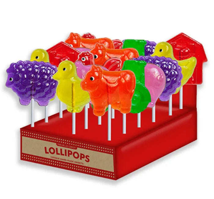 Melville Barnyard Animal Lollipops: 24-Piece Display