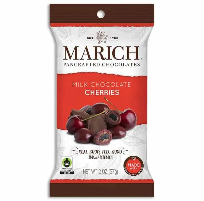 Milk Chocolate Bing Cherries Peg Bag: 12-Piece Case