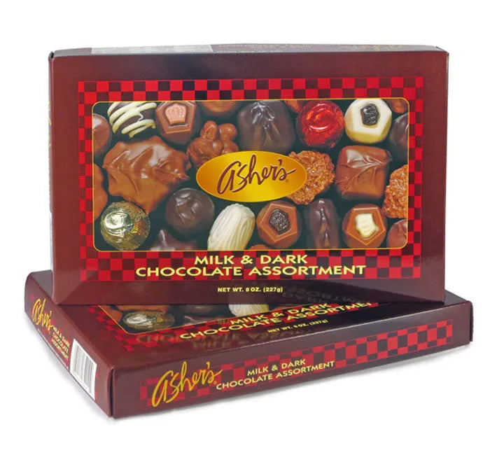 Asher&#39;s Milk &amp; Dark Chocolate Assortment Gift Boxes: 12-Piece Case