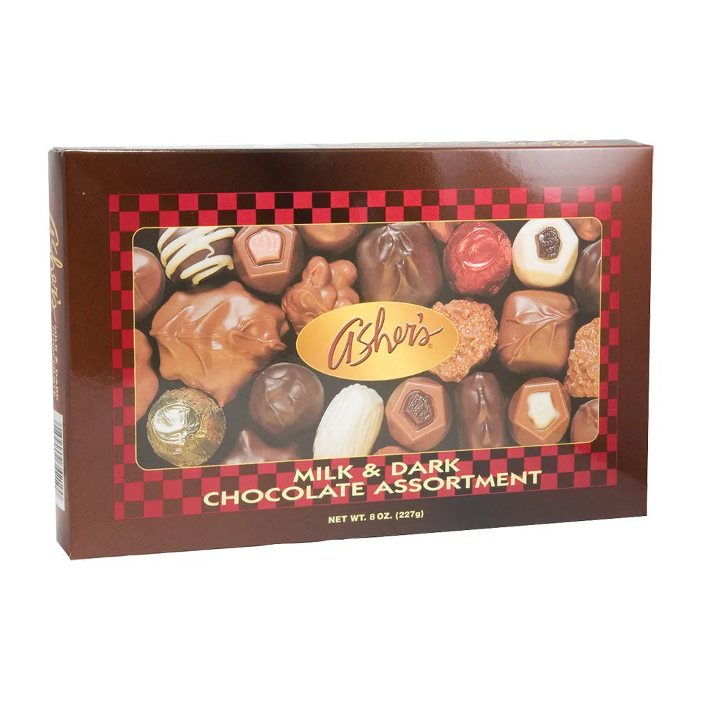 Asher&#39;s Milk &amp; Dark Chocolate Assortment Gift Boxes: 12-Piece Case