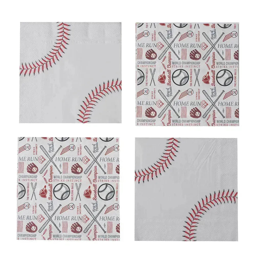 Baseball Theme Napkins Tableware 160 Pack