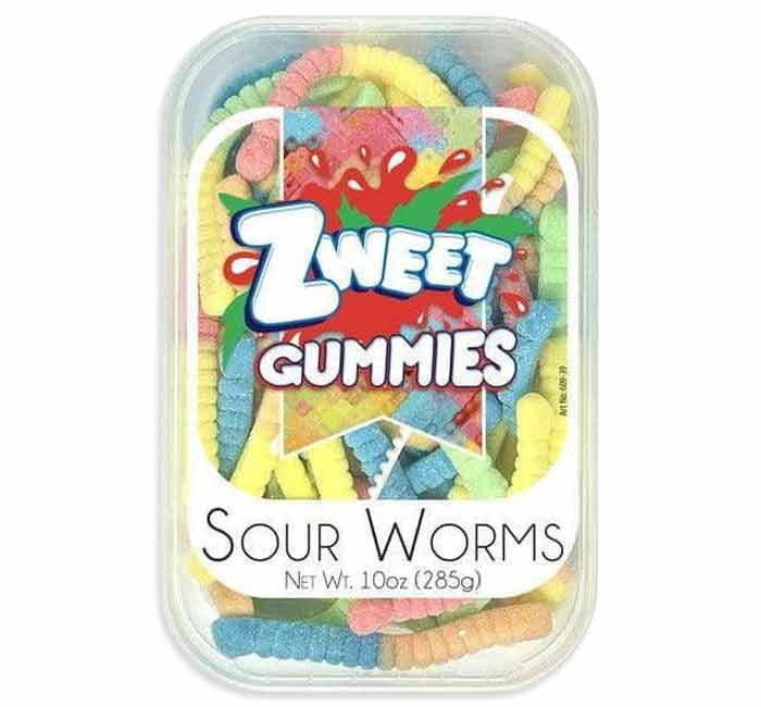 Zweet Neon Sour Gummy Worms: 6-Piece Box