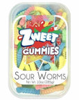 Zweet Neon Sour Gummy Worms: 6-Piece Box