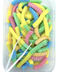 Zweet Neon Sour Gummy Worms: 6-Piece Box