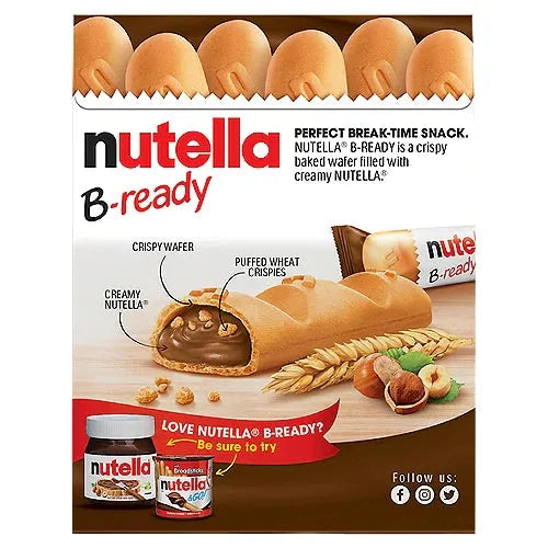 Nutella B-Ready Hazelnut Spread Filled Wafers: 16-Piece Box