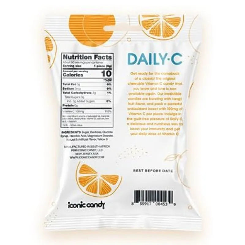 Daily C Vitamin Candy - Orange: 12-Piece Box