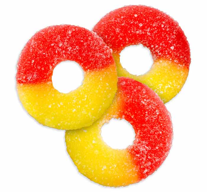 Albanese Strawberry Banana Gummi Rings: 4.5LB Bag