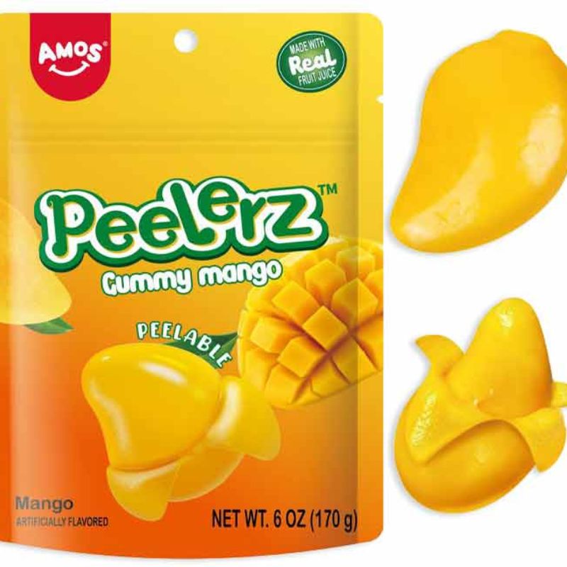 Amos Peelerz Peelable Gummy Mangos: 12-Piece Case