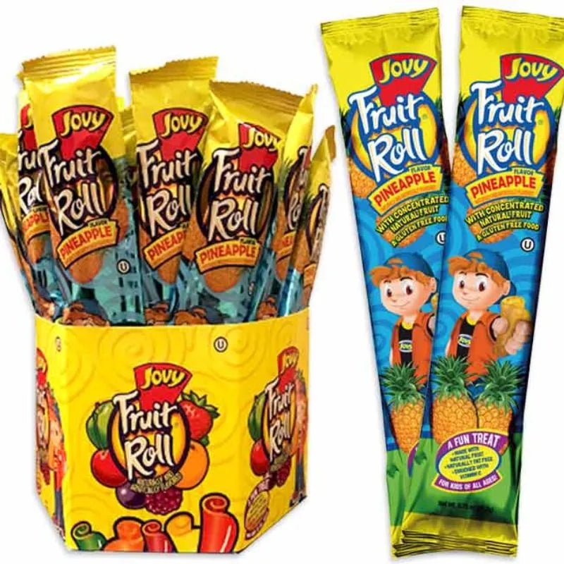 Jovy Pineapple Fruit Rolls: 48-Piece Box