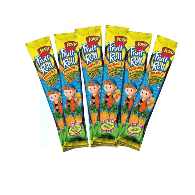 Jovy Pineapple Fruit Rolls: 48-Piece Box