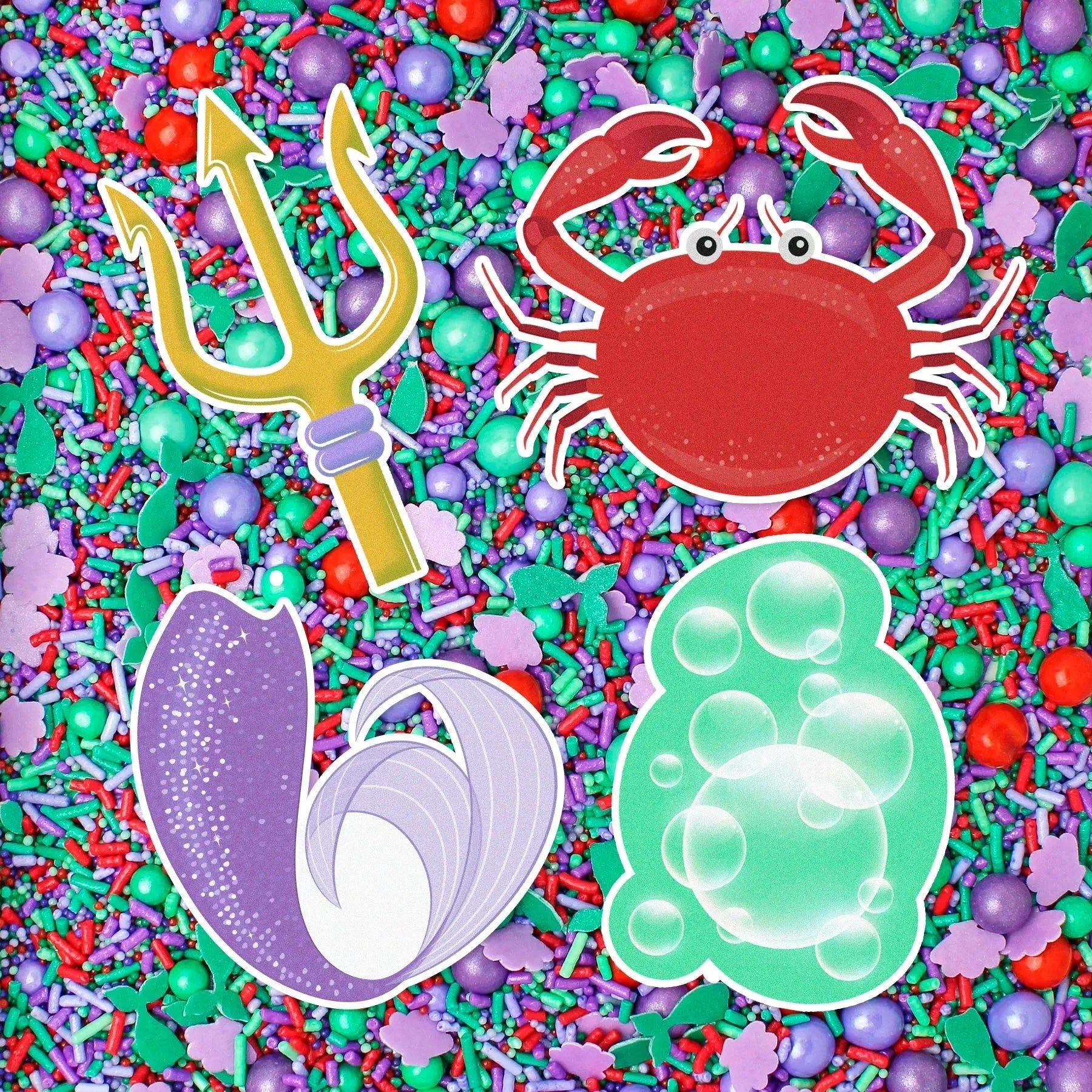 Sprinkle Pop Edible Cupcake Toppers for Mermaid Princess