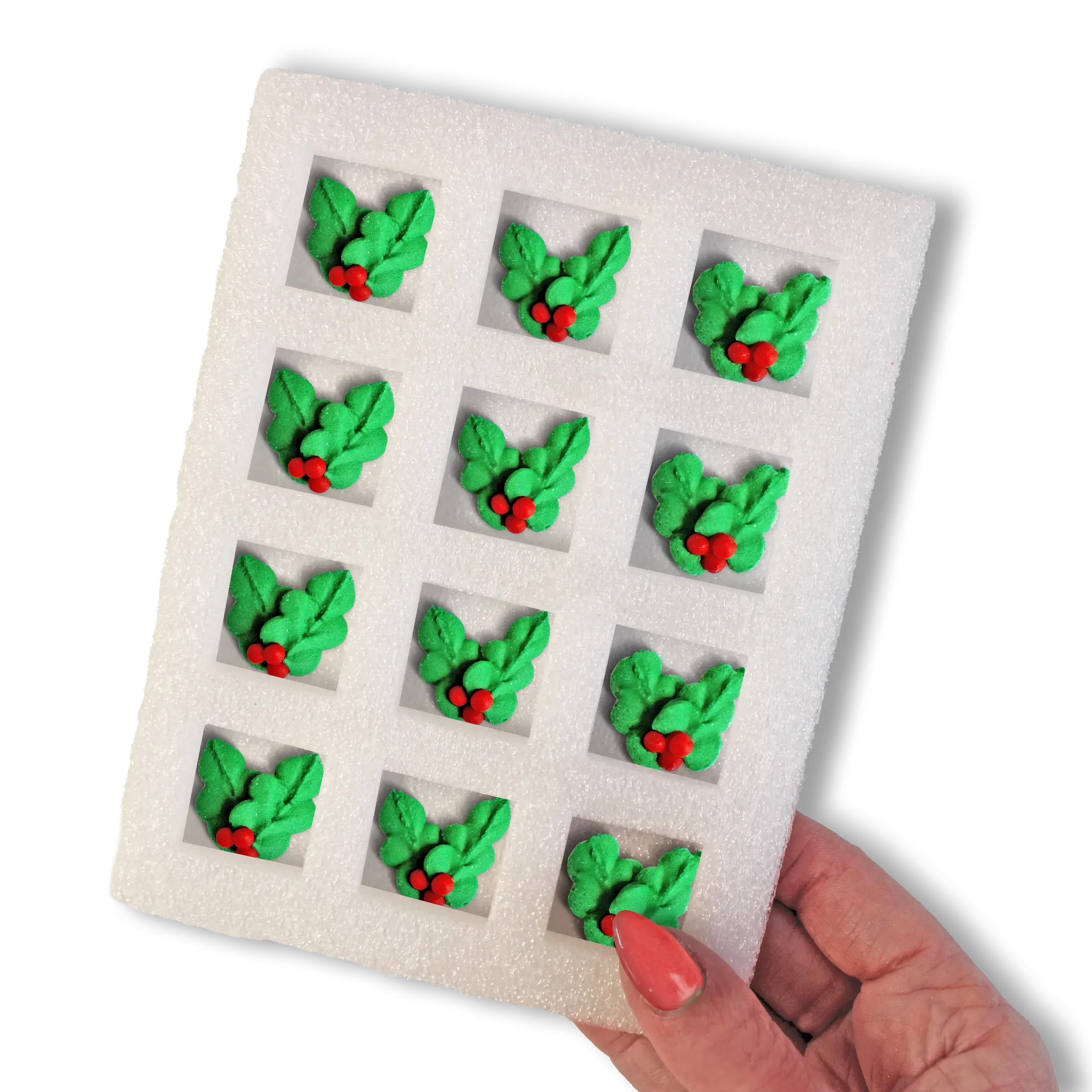 Sprinkle Pop Royal Icing Holly Leaves (12ct)