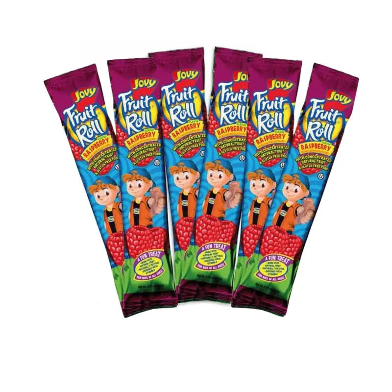 Jovy Raspberry Fruit Rolls: 48-Piece Box