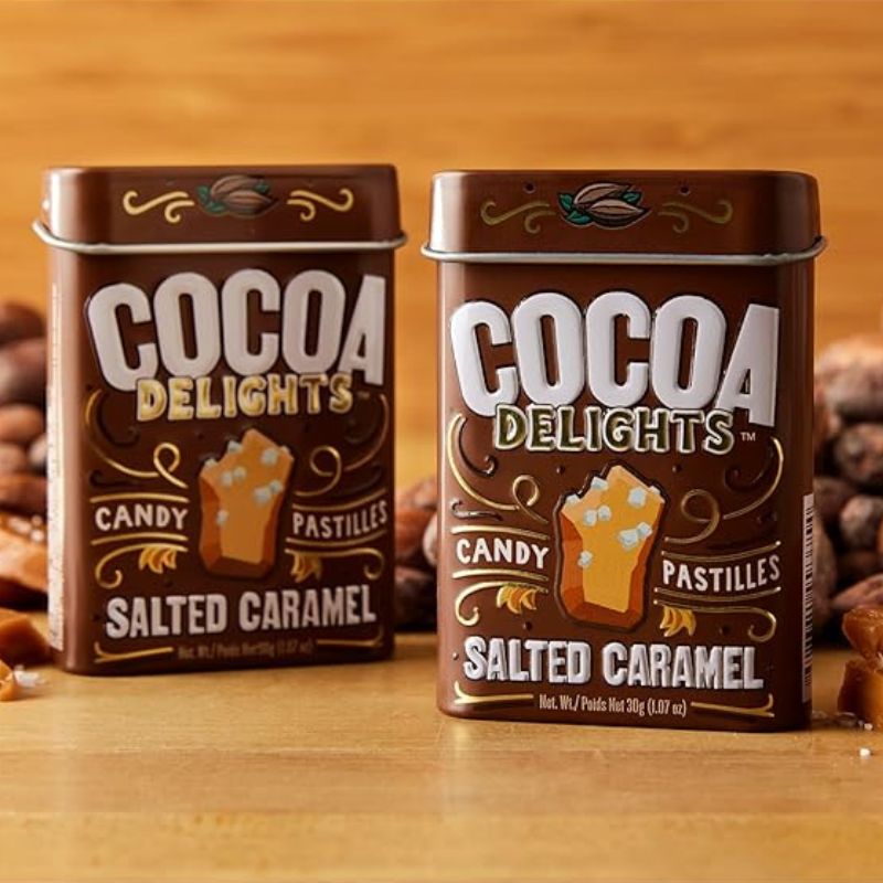 Cocoa Delights Salted Caramel Candy Pastilles: 12-Piece Box