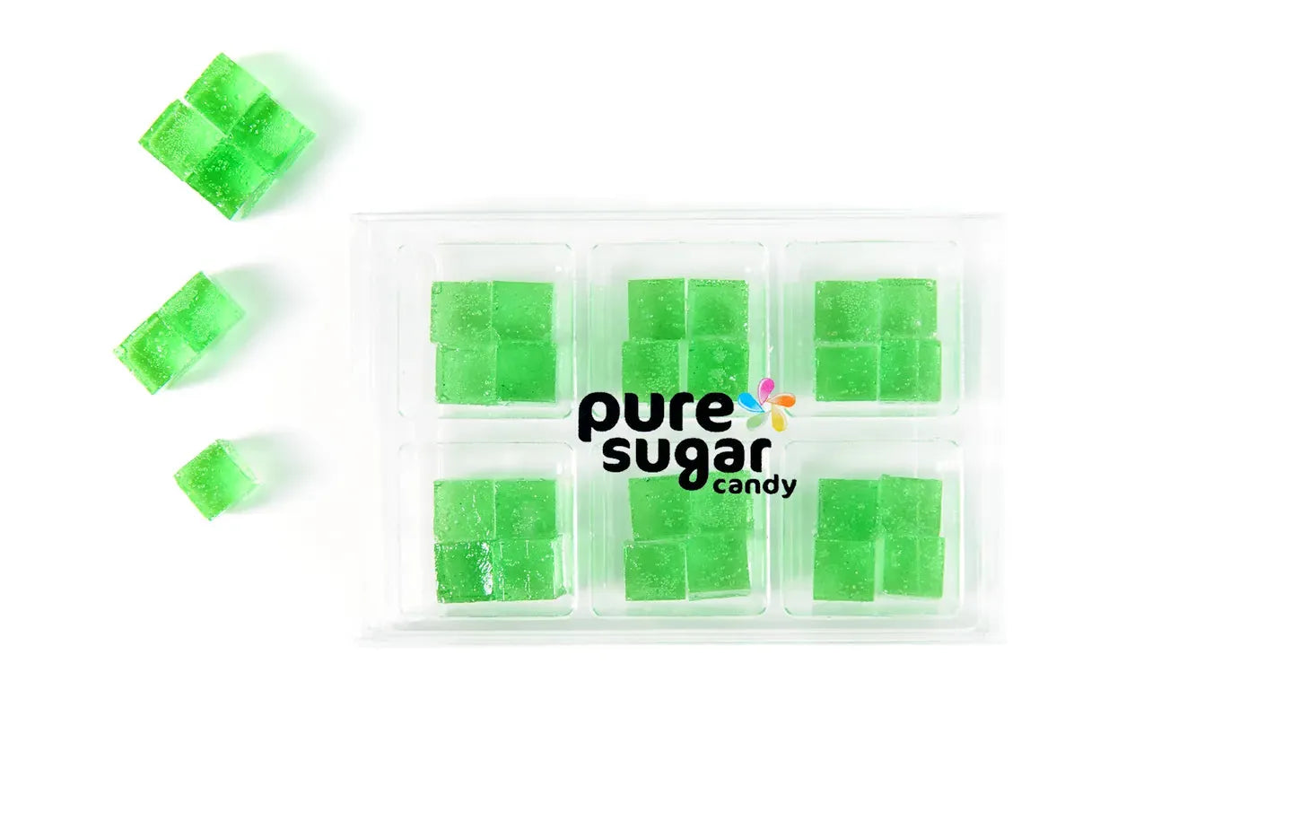 Pure Sugar Candy Green Apple Candy Cubes