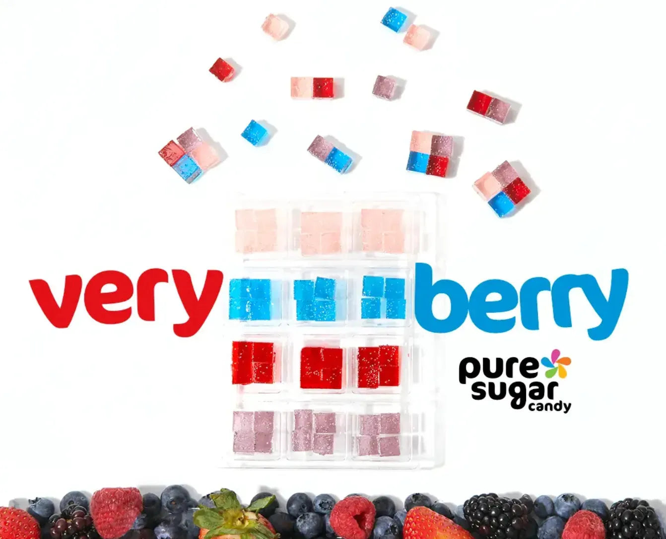 Pure Sugar Candy Very Berry Candy Cubes