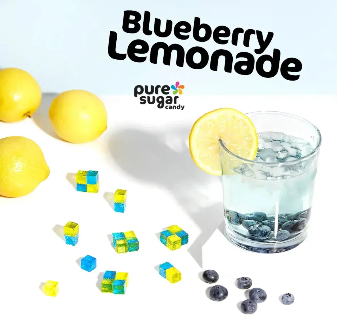 Pure Sugar Candy Blueberry Lemonade Candy Cubes