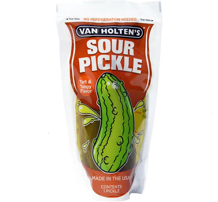 Van Holten's Sour Tart & Tangy Jumbo Pickle in A Pouch: 12-Piece Box