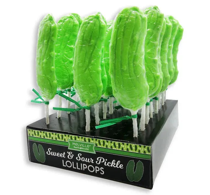 Sour Pickle Lollipops: 24-Piece Display