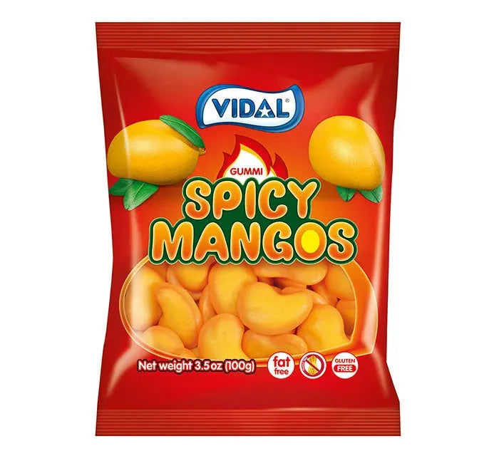 Vidal Spicy Mango Gummi Candy Peg Bags: 24-Piece Case