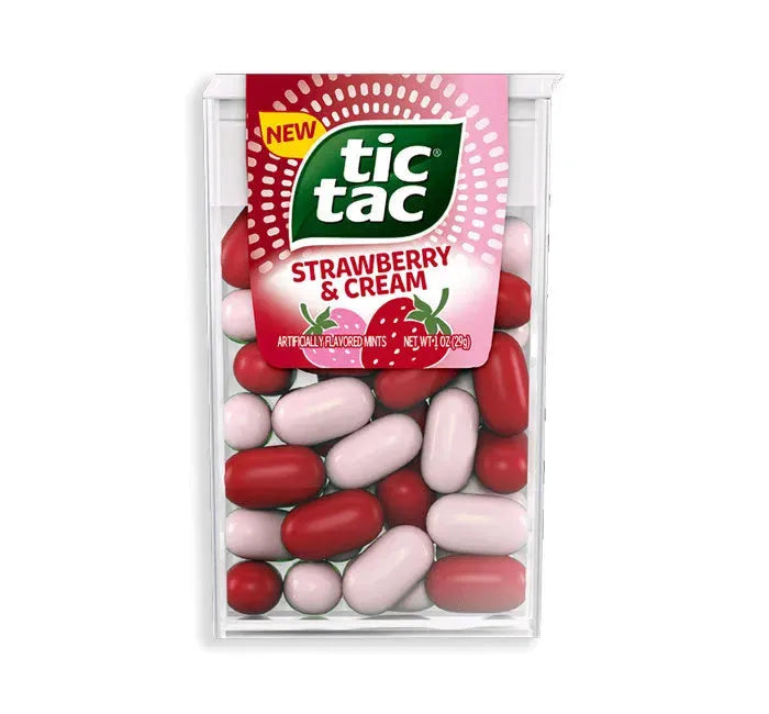 Tic Tac Strawberry & Cream Dispensers: 12-Piece Pack