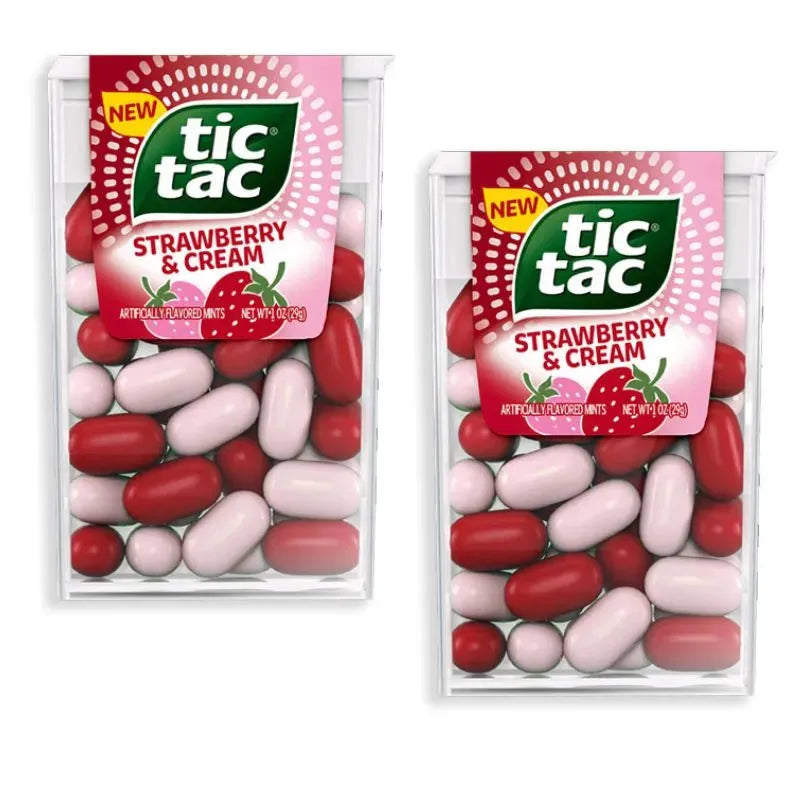 Tic Tac Strawberry & Cream Dispensers: 12-Piece Pack