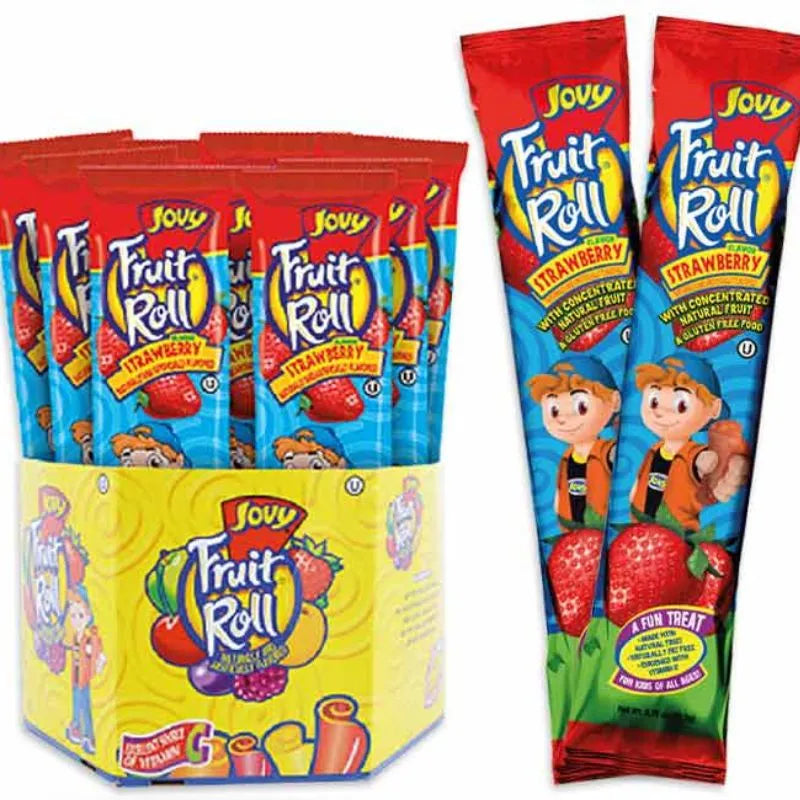 Jovy Strawberry Fruit Rolls: 48-Piece Box