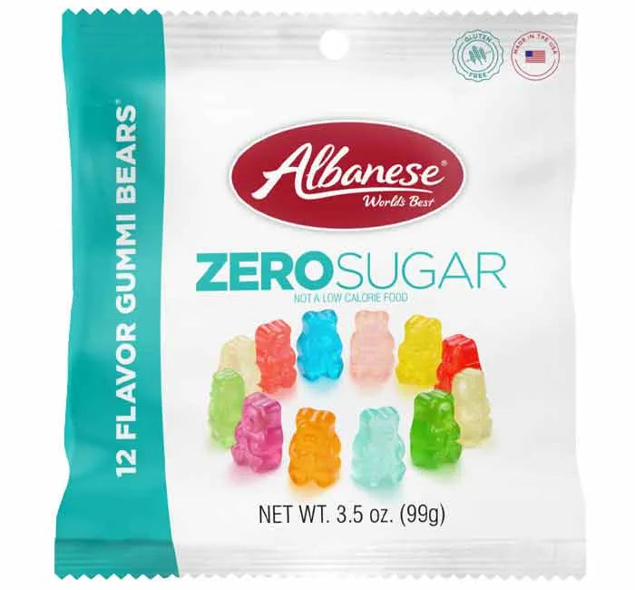 Albanese Zero Sugar Gummy Bears Peg Bags: 12-Piece Box