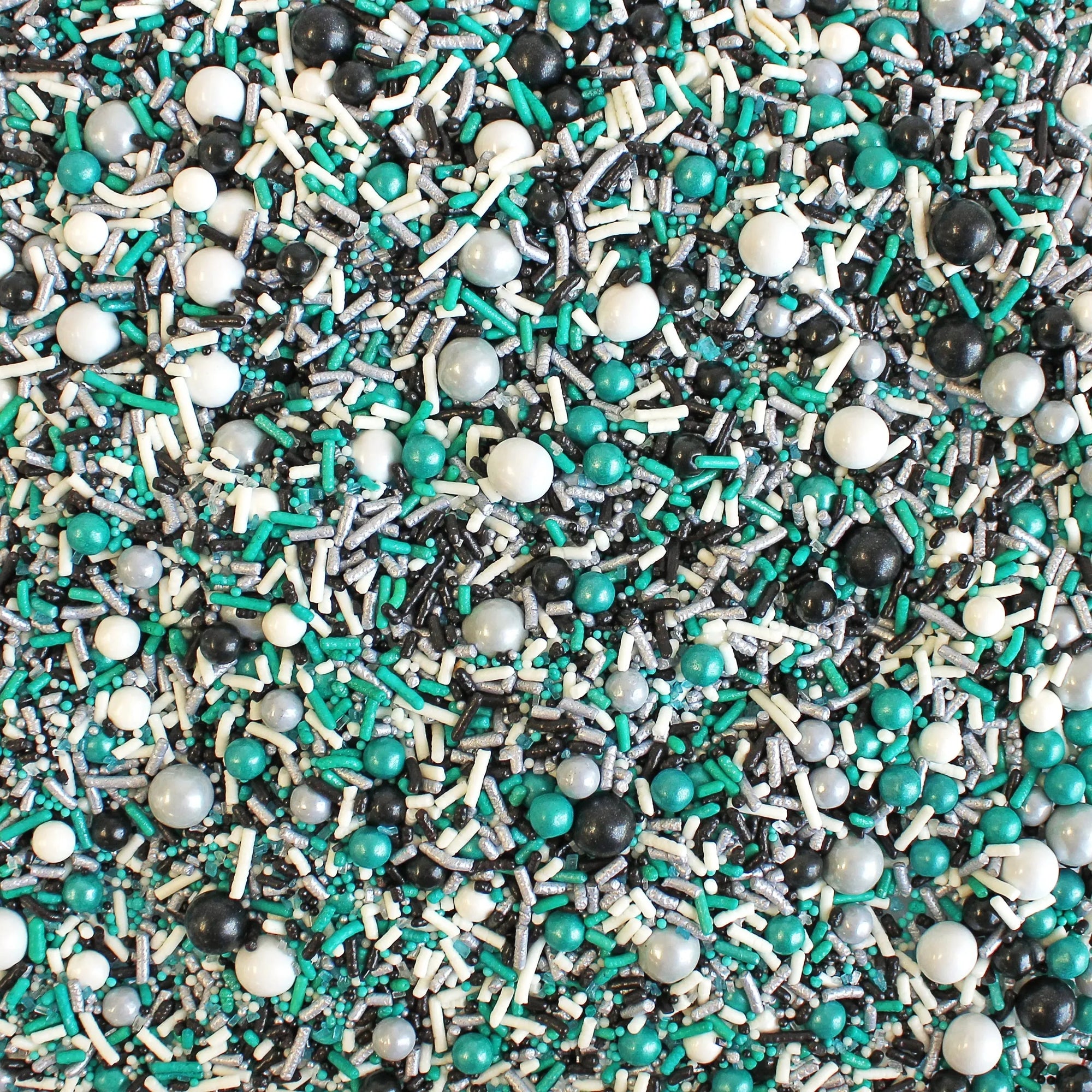 Sprinkle Pop Black, Teal, Silver & White Sporty Sprinkles