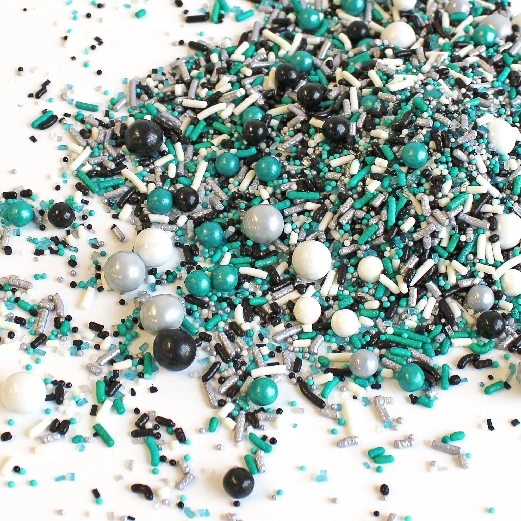 Sprinkle Pop Black, Teal, Silver & White Sporty Sprinkles