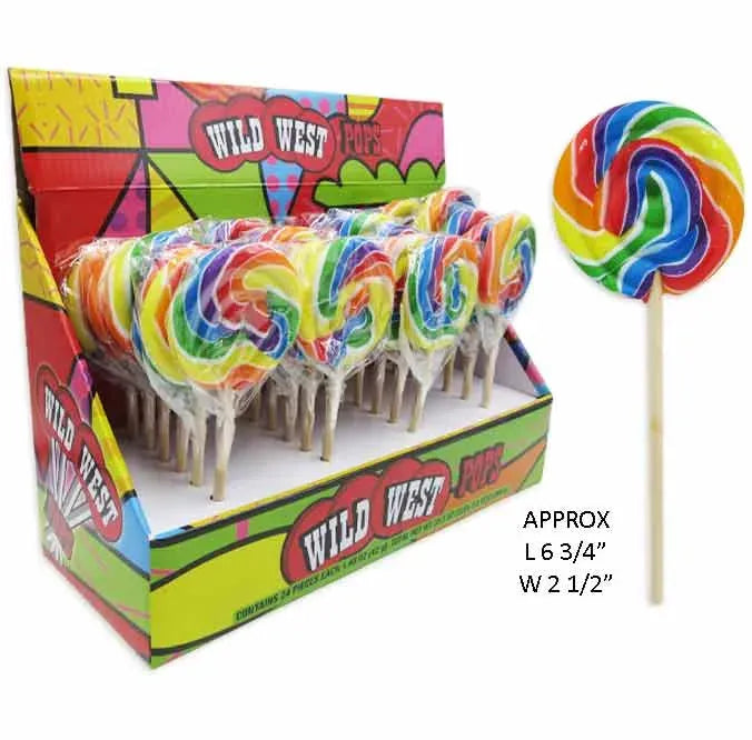 Rainbow Swirl Lollipops 1.5-Ounce Lollipops: 48-Piece Display