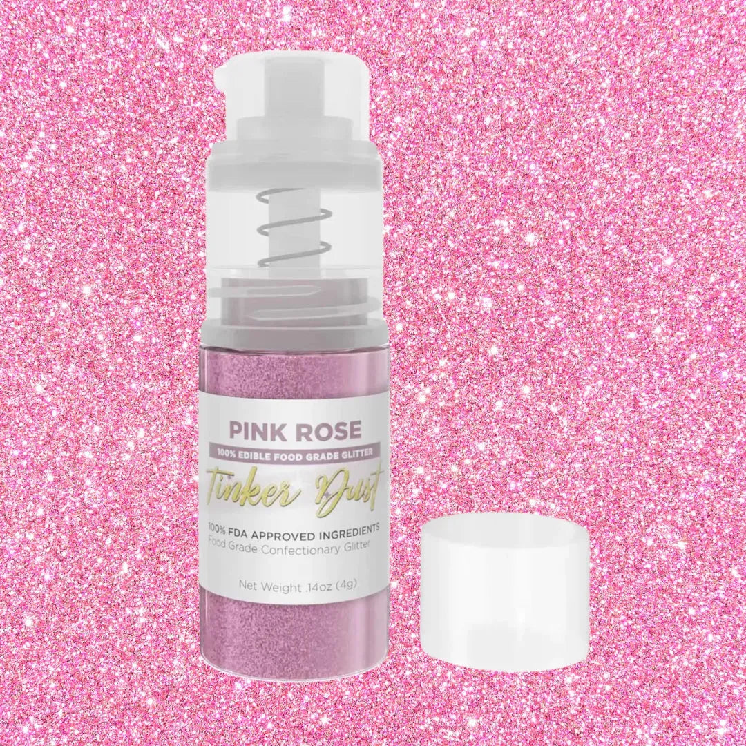 Sprinkle Pop Pink Rose Edible Glitter Dust Pump