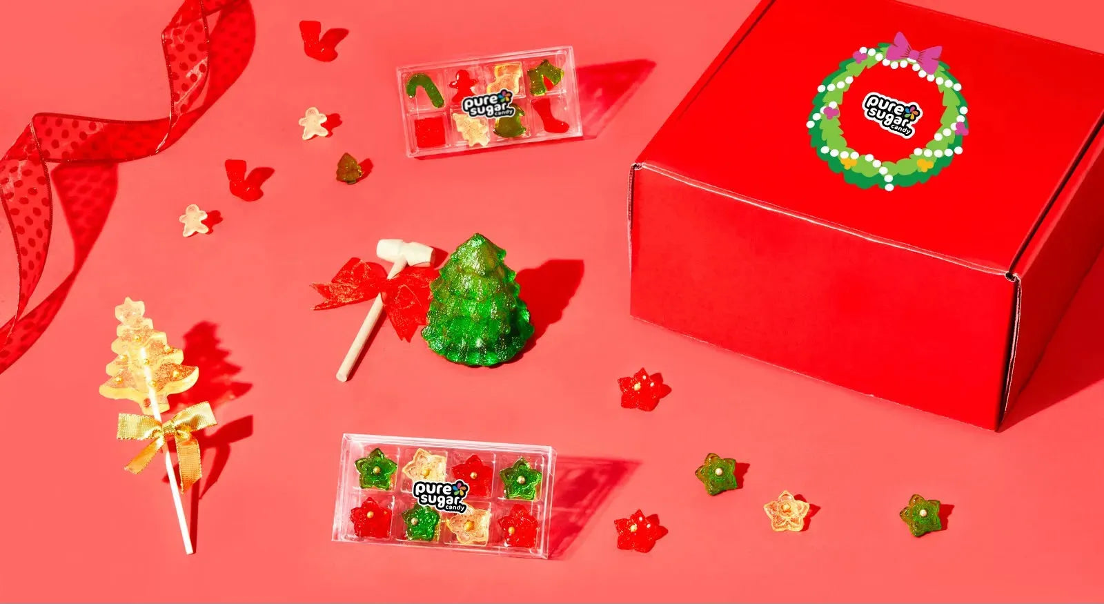 Pure Sugar Candy Holiday Hard Candy Gift Box