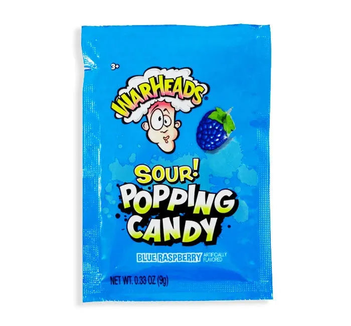 WarHeads Blue Raspberry Popping Candy: 20-Piece Display