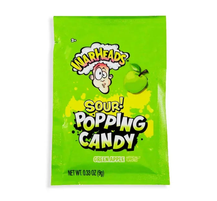 Warheads Sour Green Apple Popping Candy: 20-Piece Display