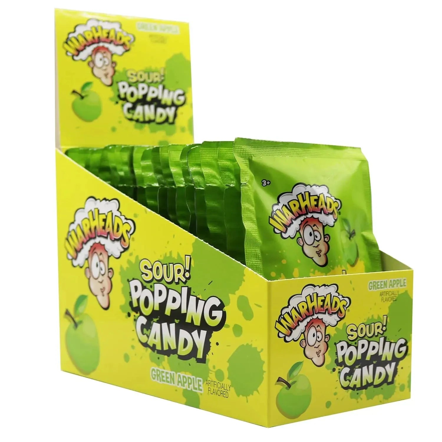 Warheads Sour Green Apple Popping Candy: 20-Piece Display